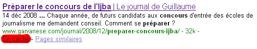 Version de l'article en cache